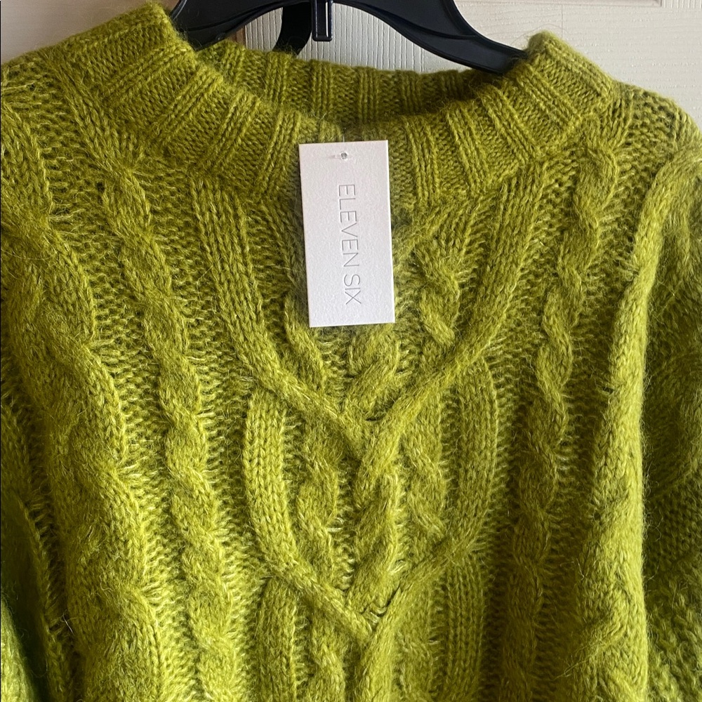 ELEVEN SIX NWT MONICA Alpaca Blend Pullover Sweater in Citrine - Picture 8 of 17